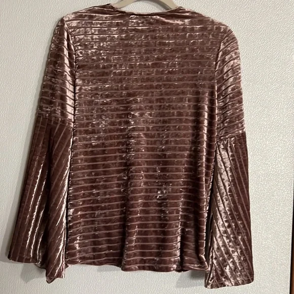 Mauve velvet blouse - Picture 2 of 3